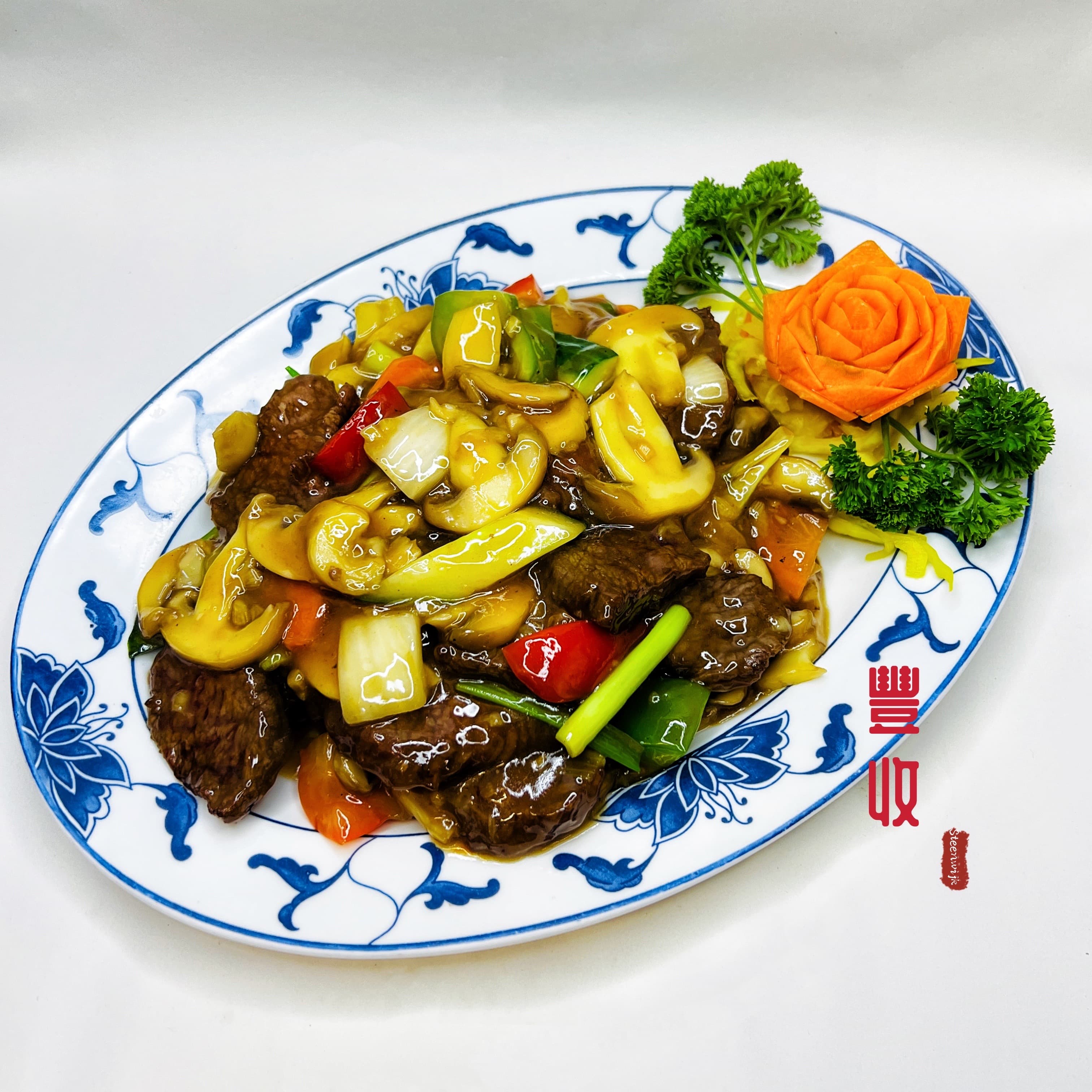 Ossenhaas met Chinese champignons