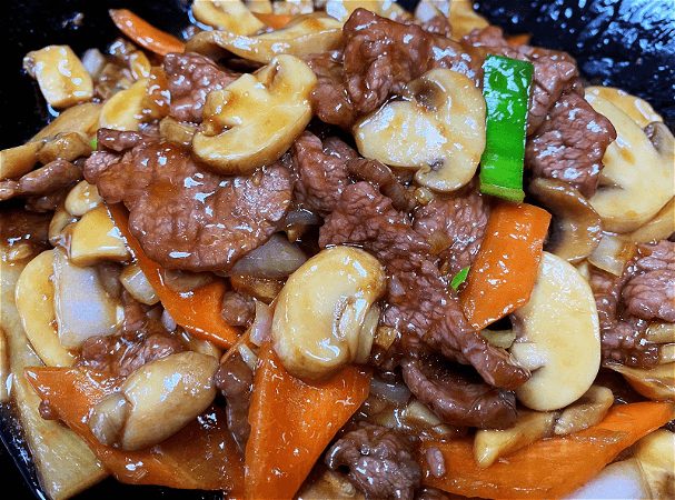 Ossenhaas met champignons